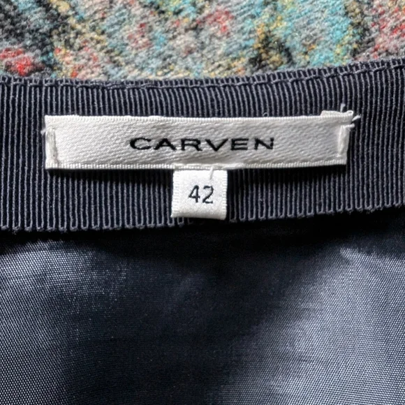 😃Carven A-line mini lined skirt sz L - Picture 5 of 6